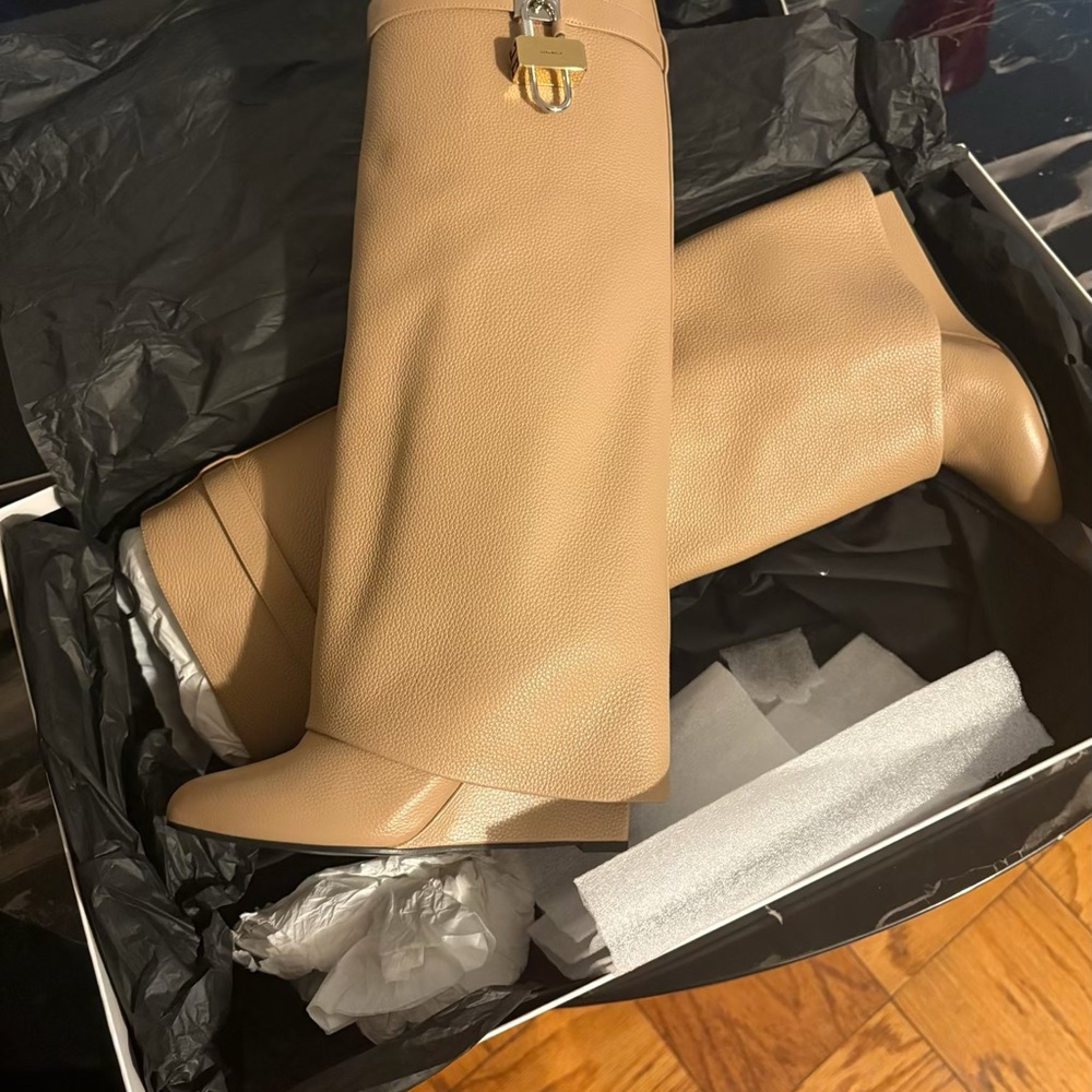 Givenchy Beige Leather Heeled Boots